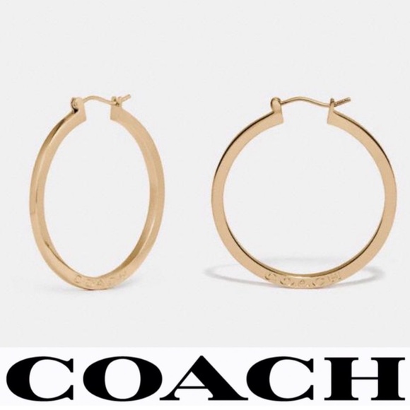 Coach Jewelry - Coach Classic Gold-Tone Hoop Earrings F73022